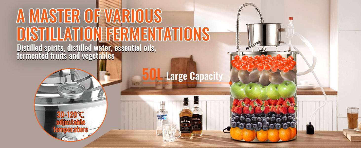 30/50L Stainless Steel Alcohol Distiller with Electric Heating-50L / spain