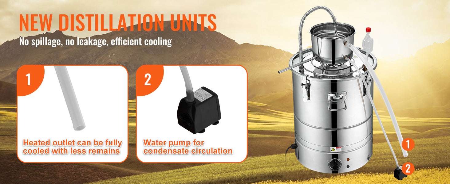 30/50L Stainless Steel Alcohol Distiller with Electric Heating-50L / spain