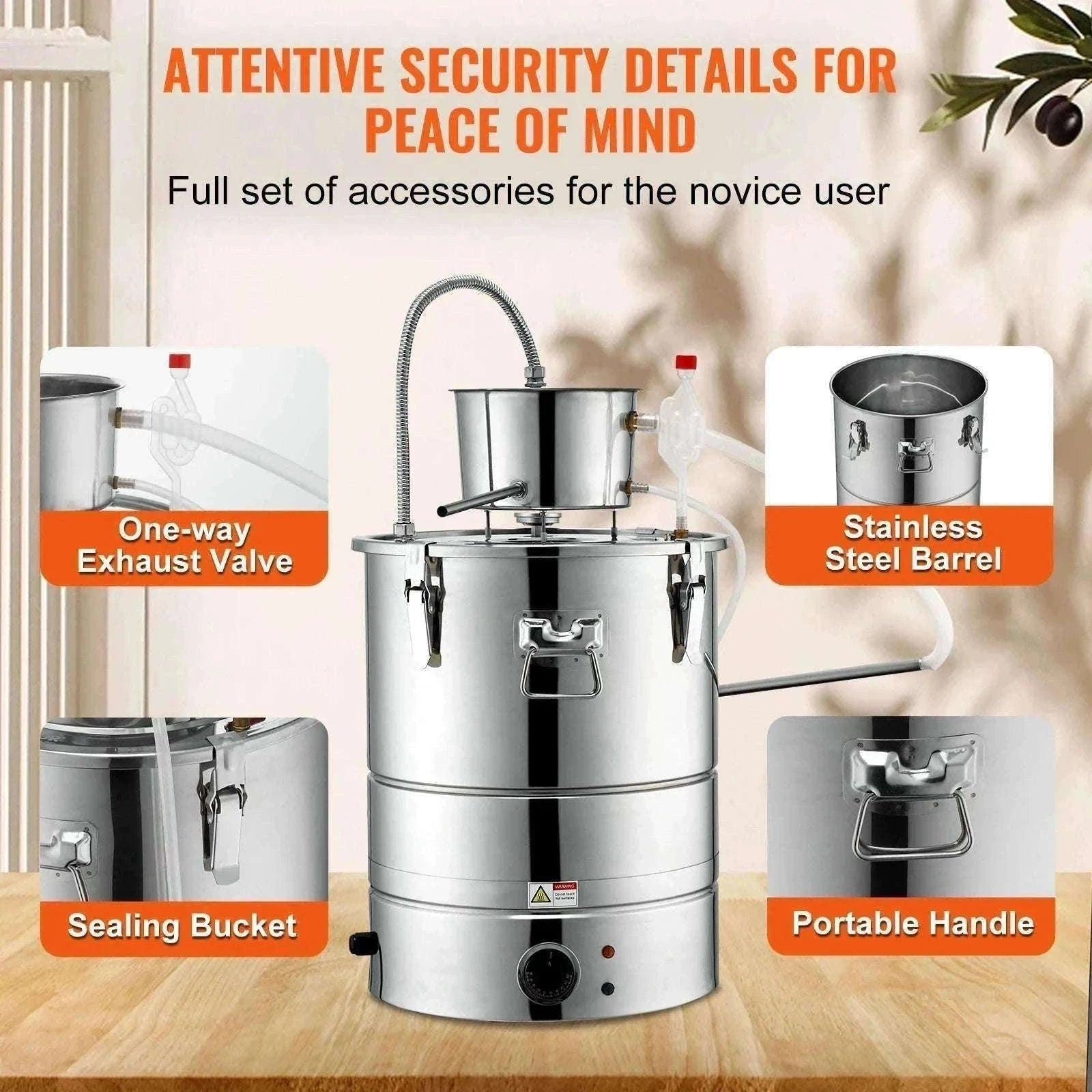 30/50L Stainless Steel Alcohol Still for Home Use-30L / CZECH REPUBLIC