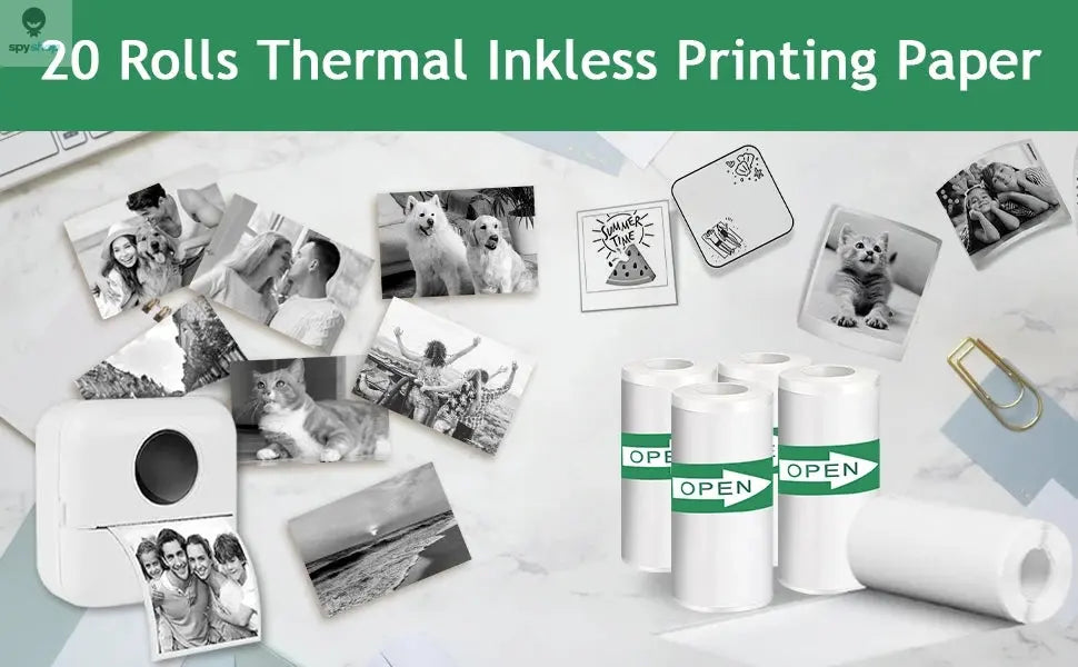 30 Rolls 57*25mm Thermal Paper White Sticker Camera Instant Print Kids Camera Printing Paper Replacement Accessories Parts Spy-shop.com