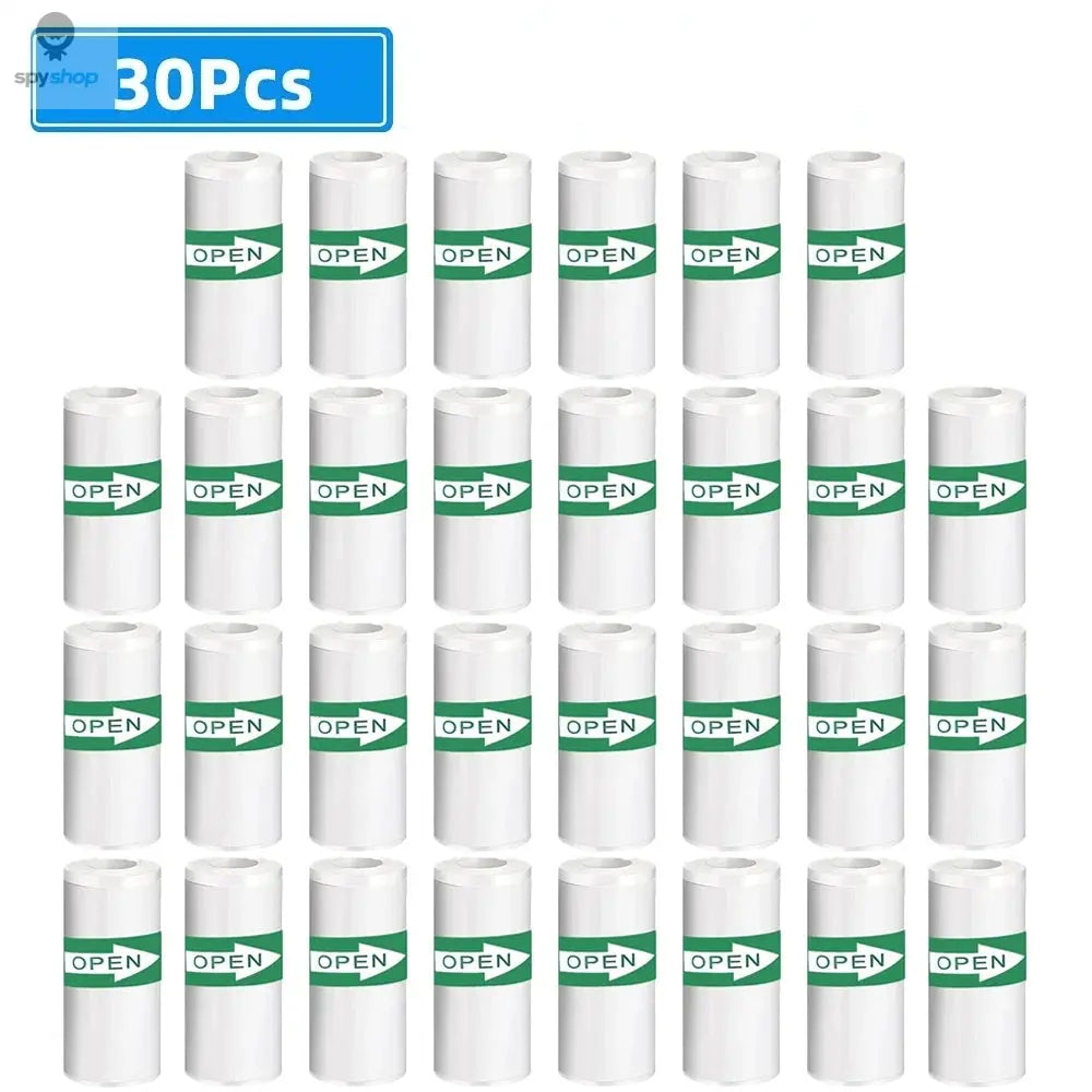 30 Rolls 57*25mm Thermal Paper White Sticker Camera Instant Print Kids Camera Printing Paper Replacement Accessories Parts Spy-shop.com