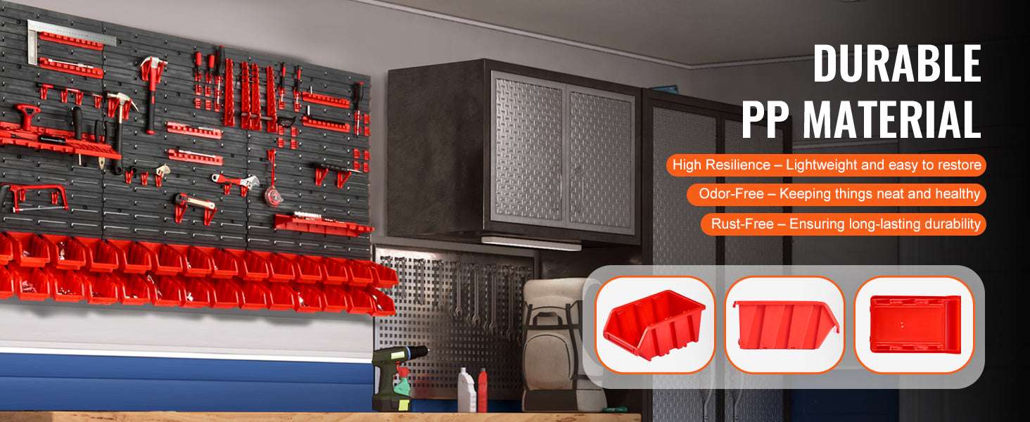 30-Bin Wall Mounted Storage Organizer with Panels for Garage-30Bin / france