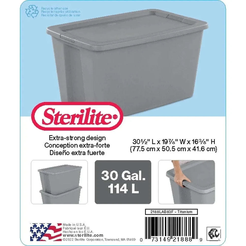 30 Gallon Stackable Storage Bin with Lid and Integrated Handles-United States