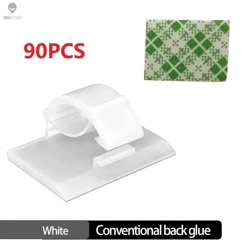 30-Piece Cable Organizer Clips for Neat Desk Cable Control-90PCS White