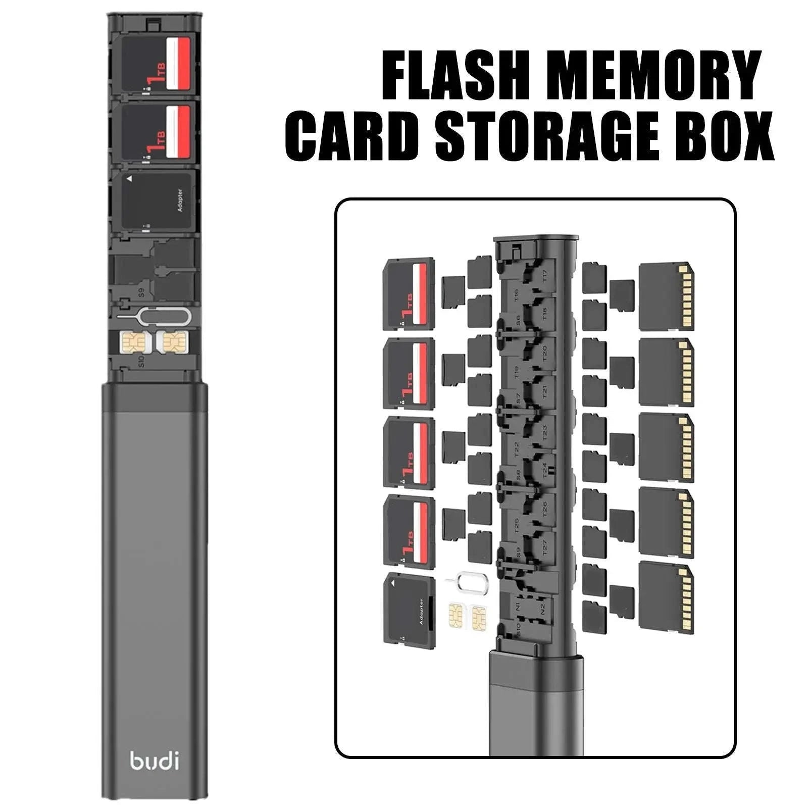 30-Slot Memory Card Box for SD, microSD and SIM Cards-Default Title
