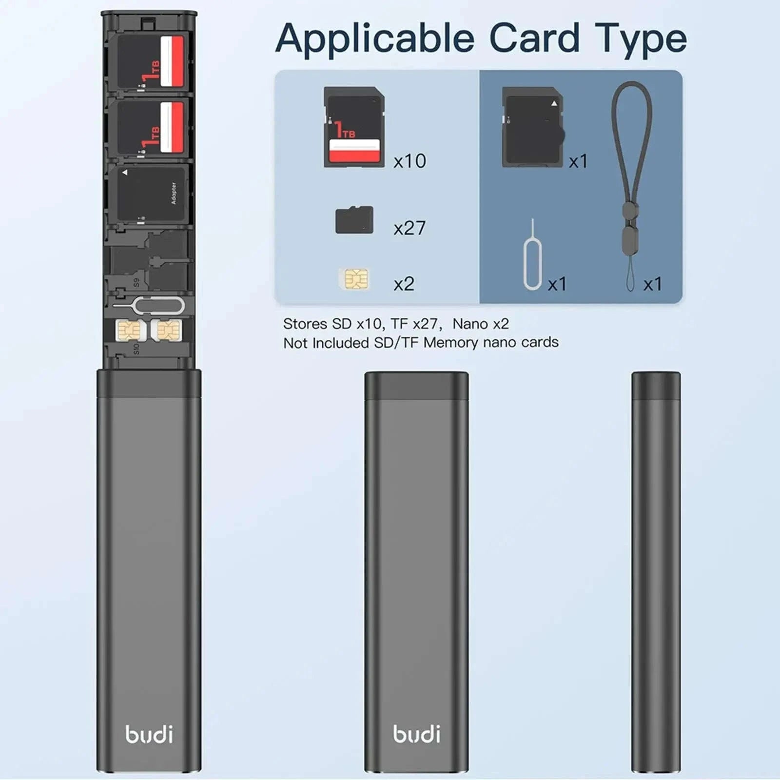 30-Slot Memory Card Box for SD, microSD and SIM Cards-Default Title