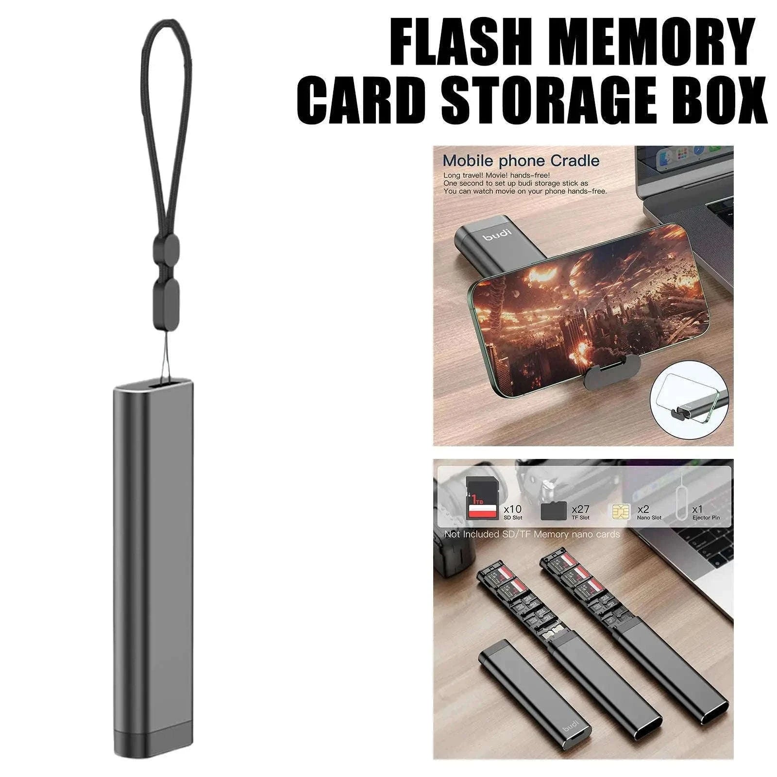 30-Slot Memory Card Box for SD, microSD and SIM Cards-Default Title