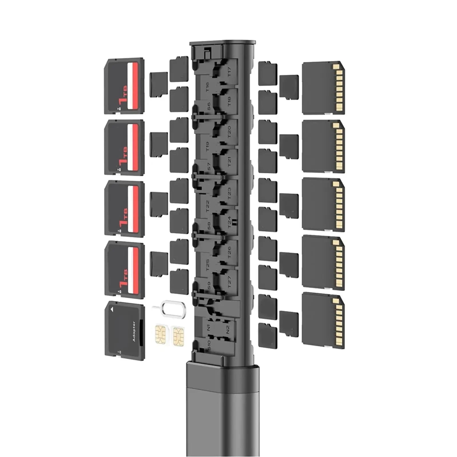30-Slot Memory Card Box for SD, microSD and SIM Cards-Default Title