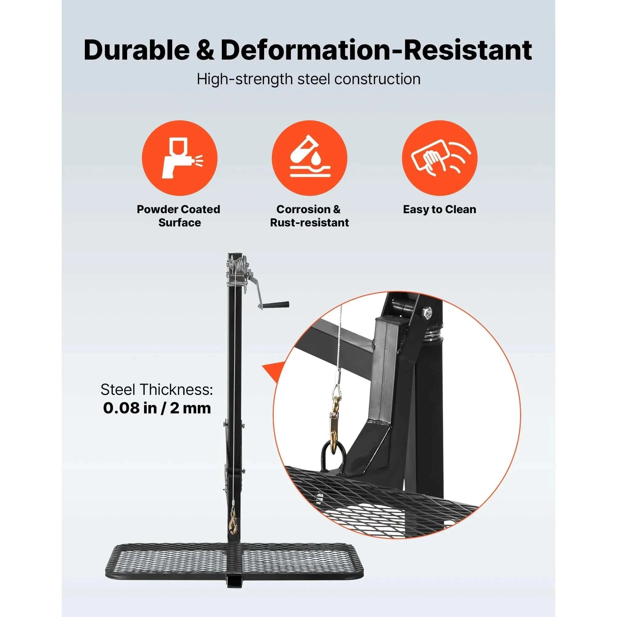 300 lbs Hitch-Mounted Deer Hoist with Platform & 2" Receiver-300lbs / france