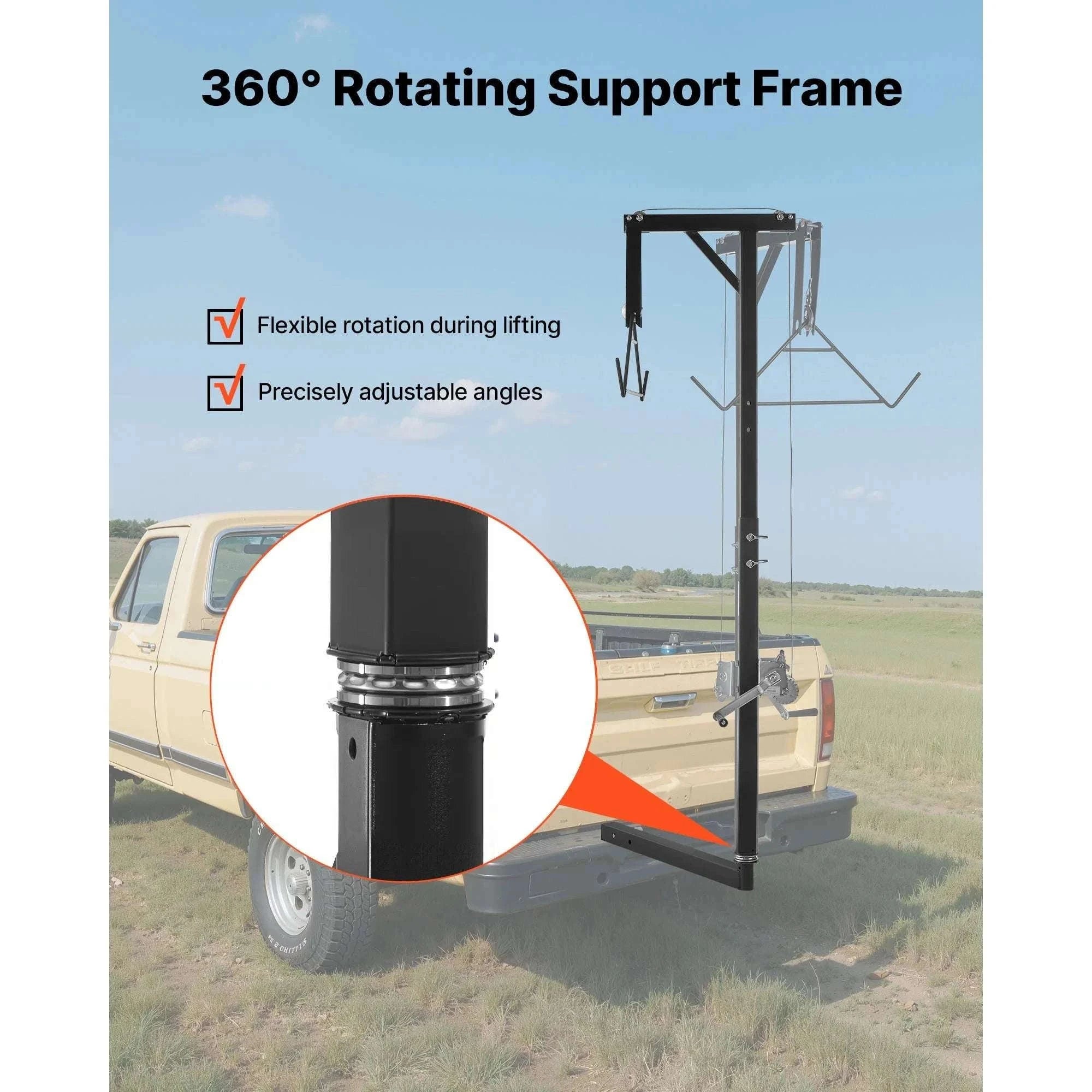300 lbs Truck Hitch Game Hoist with Adjustable Height Winch-300lbs / United States