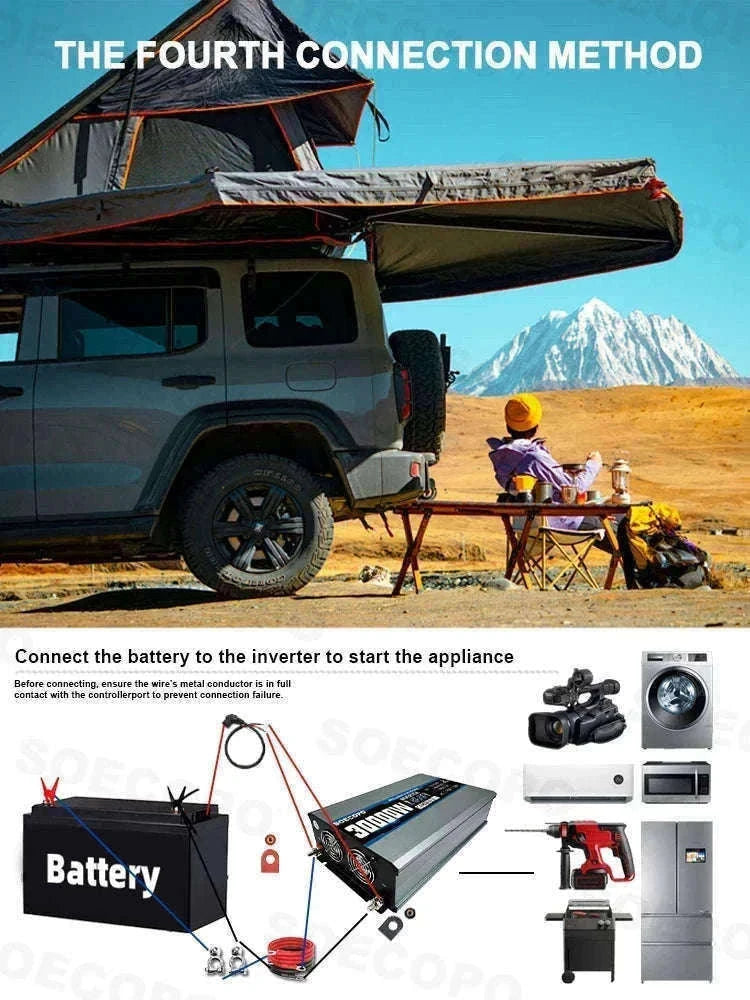 30000W Peak Solar Power Kit 2200W Inverter 200W Panel System-12V 24V To 110V 60Hz