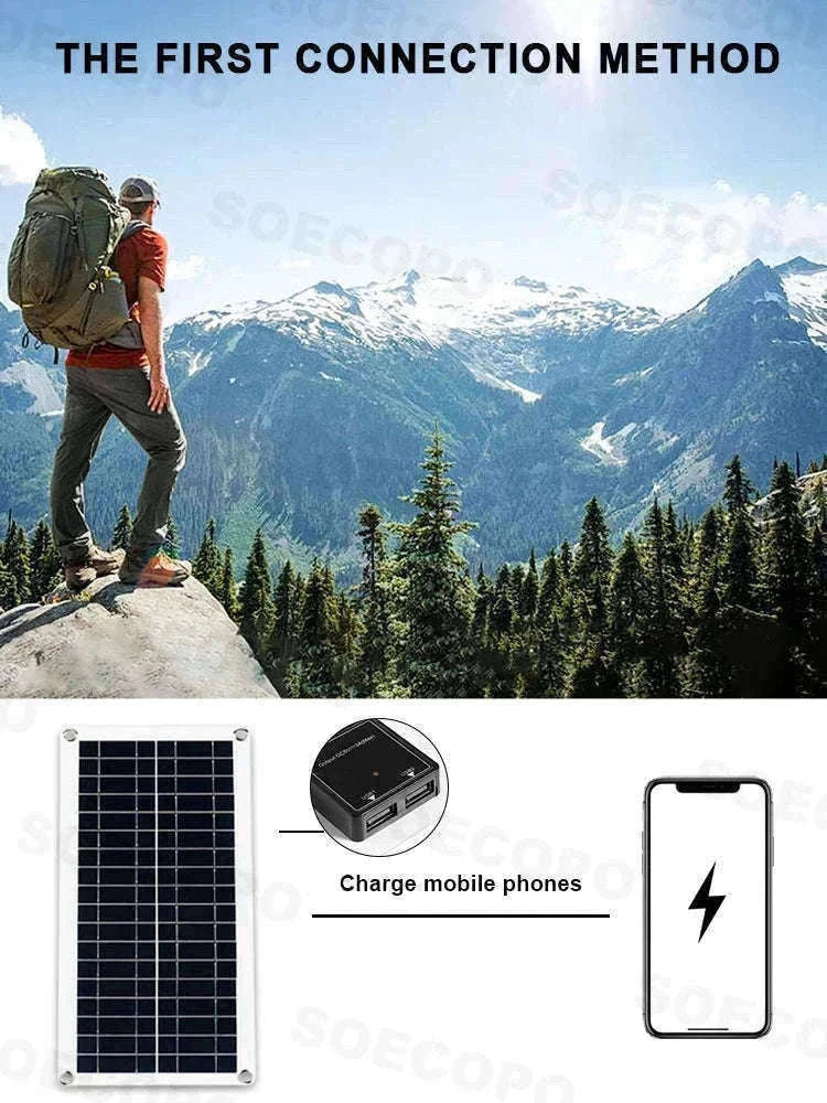 30000W Peak Solar Power Kit 2200W Inverter 200W Panel System-12V 24V To 110V 60Hz
