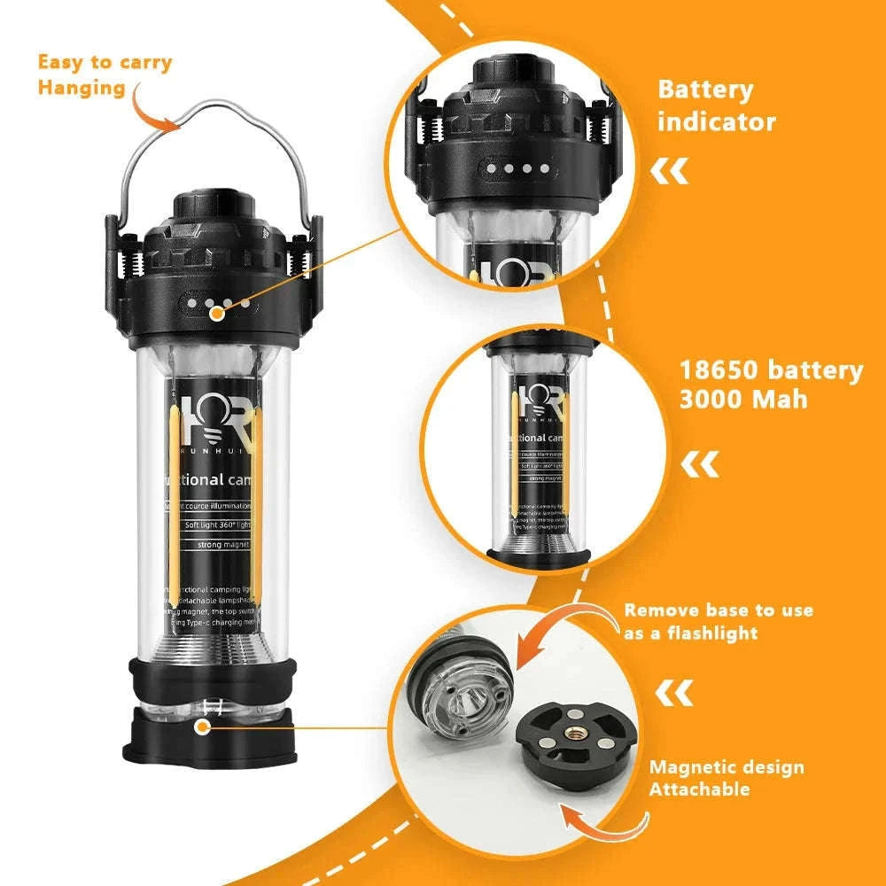 3000mAh Portable Waterproof Camping Lantern-storage bag
