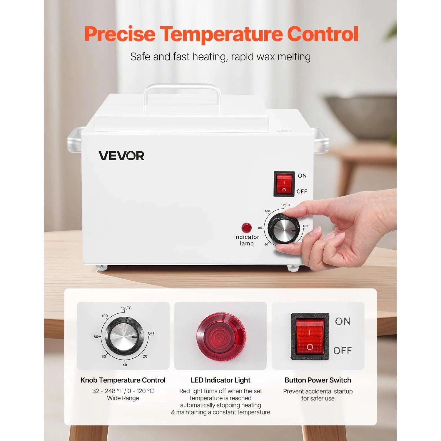 3000ml Professional Wax Warmer with Adjustable Temperature 300W-United States