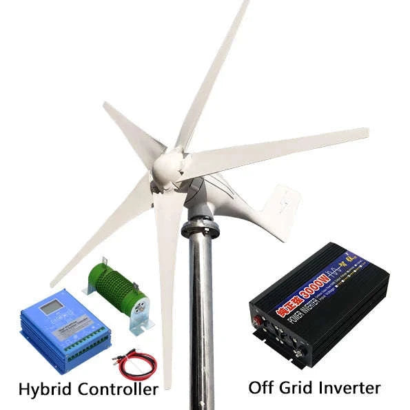 3000W Wind Turbine Generator with MPPT Controller for Off-Grid Home System-Free MPPT Controller / 3000W / China Mainland|12V