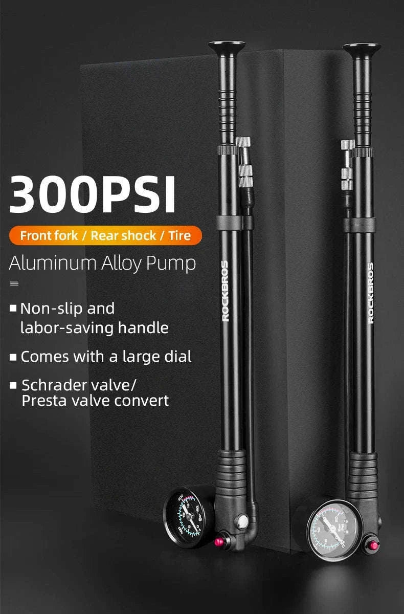 300PSI Bicycle Shock & Tire Pump with Gauge for MTB & Road-42320003001