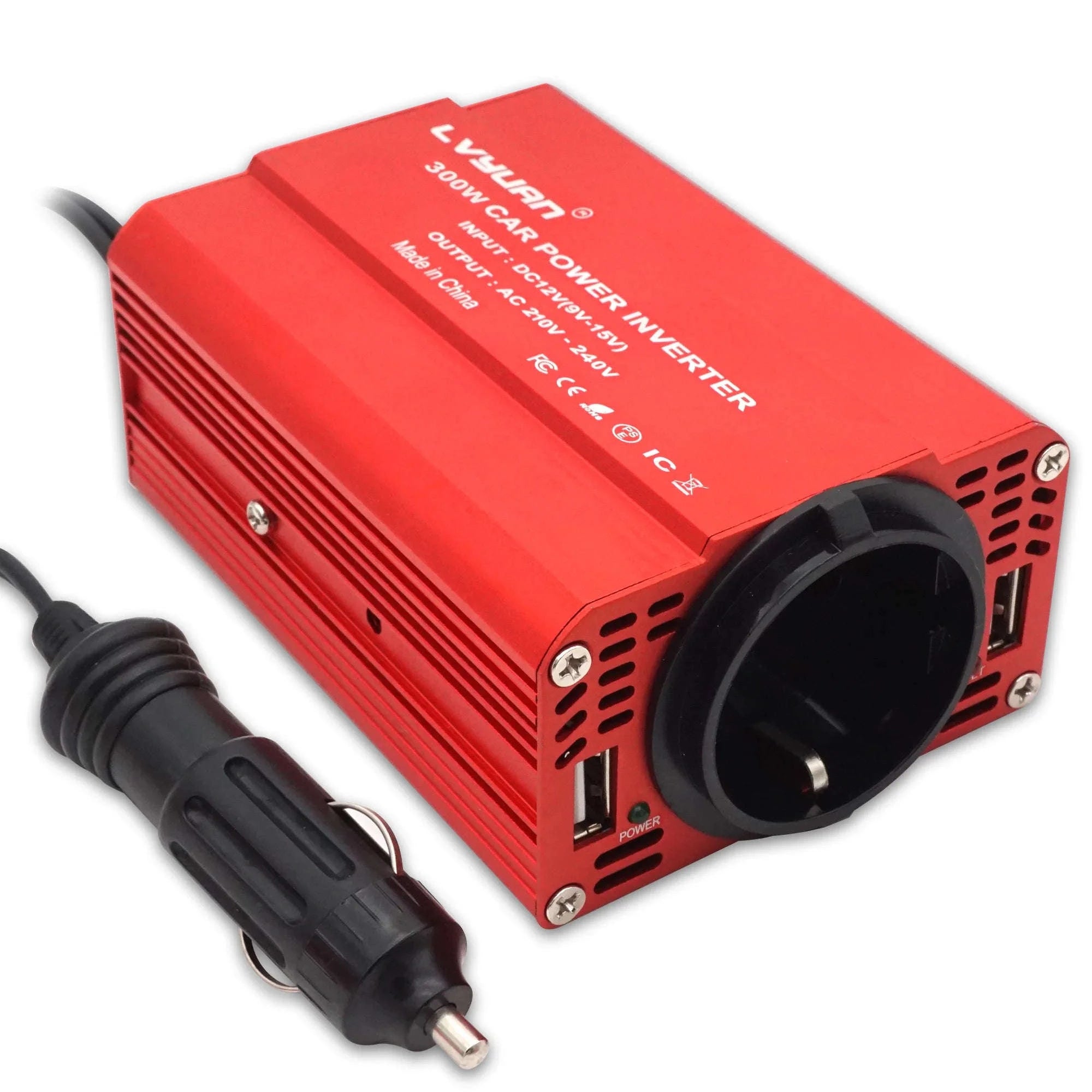 300W Car Power Inverter 12V to 220V with Dual USB and EU Socket-EU Socket / Poland