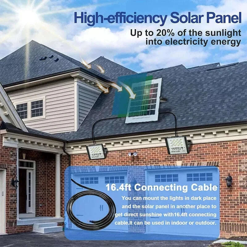 300W LED Solar Street Lights Outdoor Flood Lamp-WHITE / United States