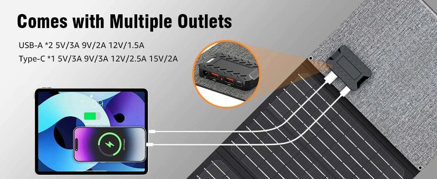 300W Portable Power Station with 40W Solar Panel 260Wh Backup-Black / United States / 110V|US