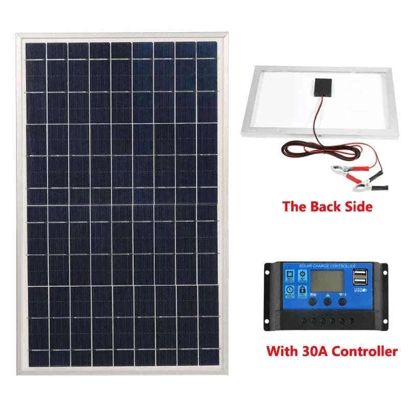 300W Solar Panel Kit for Portable 12V Power and Charging-with 30A controller