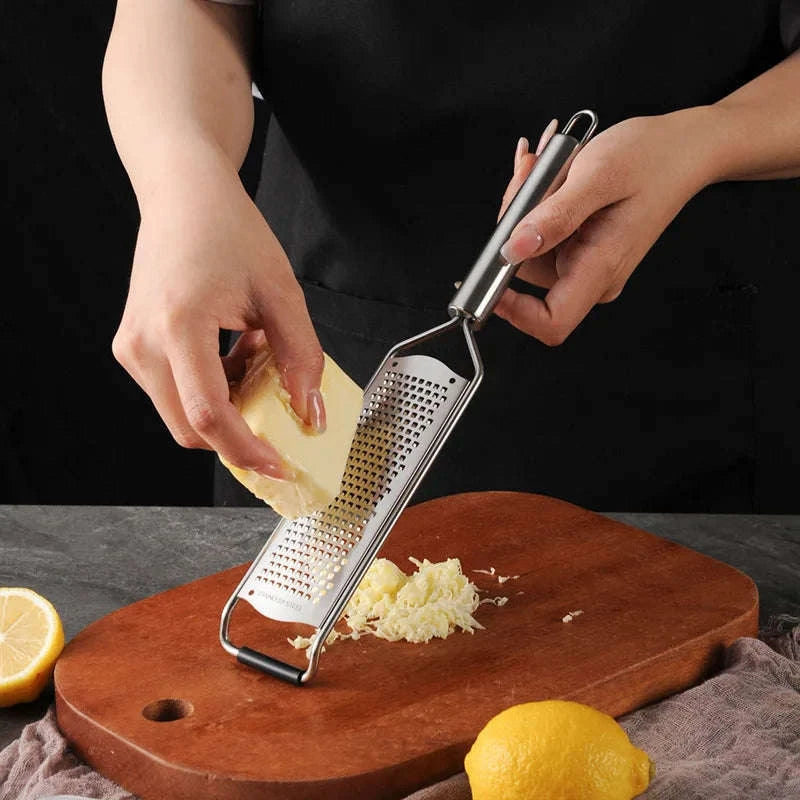 304 Stainless Steel Cheese Grater with Tube Handle-silver