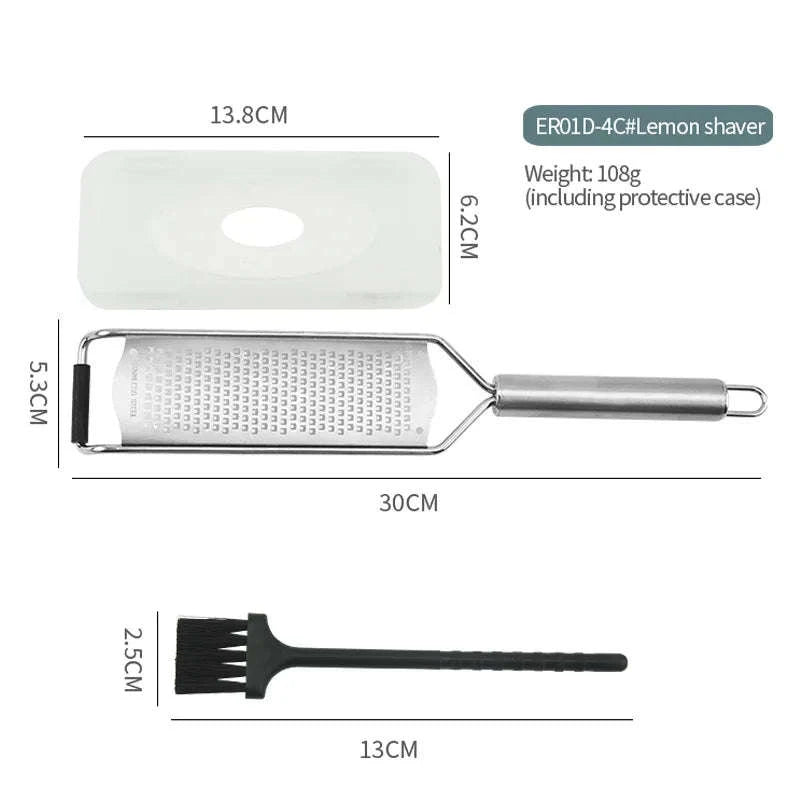 304 Stainless Steel Cheese Grater with Tube Handle-silver