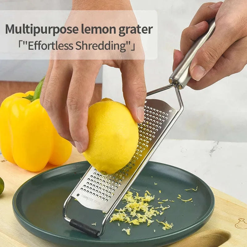 304 Stainless Steel Cheese Grater with Tube Handle-silver