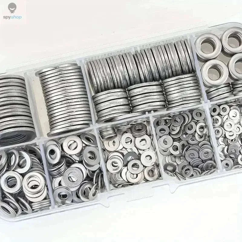 304 Stainless Steel Flat Washers Set for Reliable Fastening-WHITE / 360Pcs
