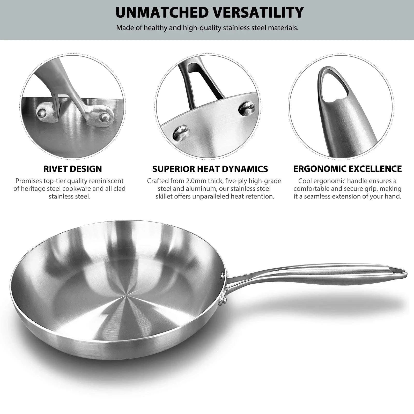 304 Stainless Steel Frying Pan-22cm / Frying Pan