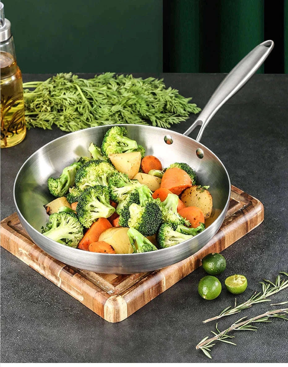 304 Stainless Steel Frying Pan for Everyday Cooking-22cm / Frying Pan