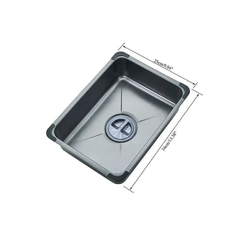 304 Stainless Steel Waterfall Kitchen Sink with Digital Display Faucet Set-Black 75x45 / france