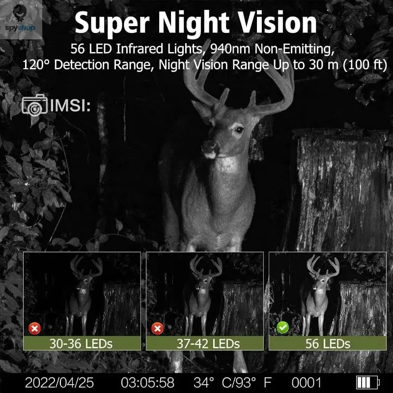 30MP 2K Solar Panel Hunting Camera Infrared Night Vision Monitoring Wildlife Trap Trail Camera Video Photo Recorder Cam 