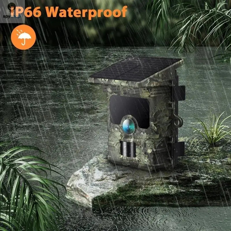 30MP 2K Solar Panel Hunting Camera Infrared Night Vision Monitoring Wildlife Trap Trail Camera Video Photo Recorder Cam 