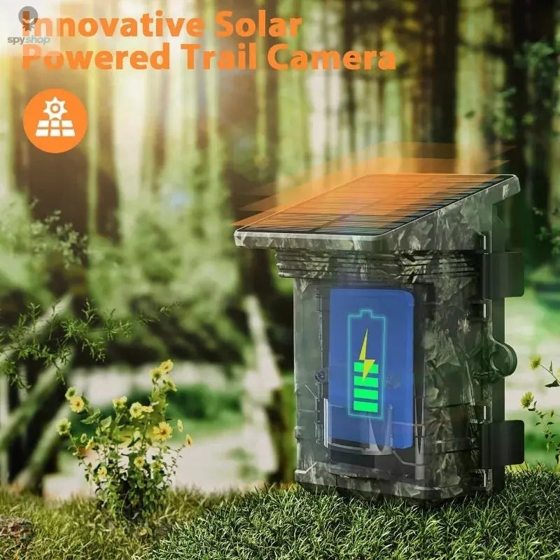 30MP 2K Solar Panel Hunting Camera Infrared Night Vision Monitoring Wildlife Trap Trail Camera Video Photo Recorder Cam 