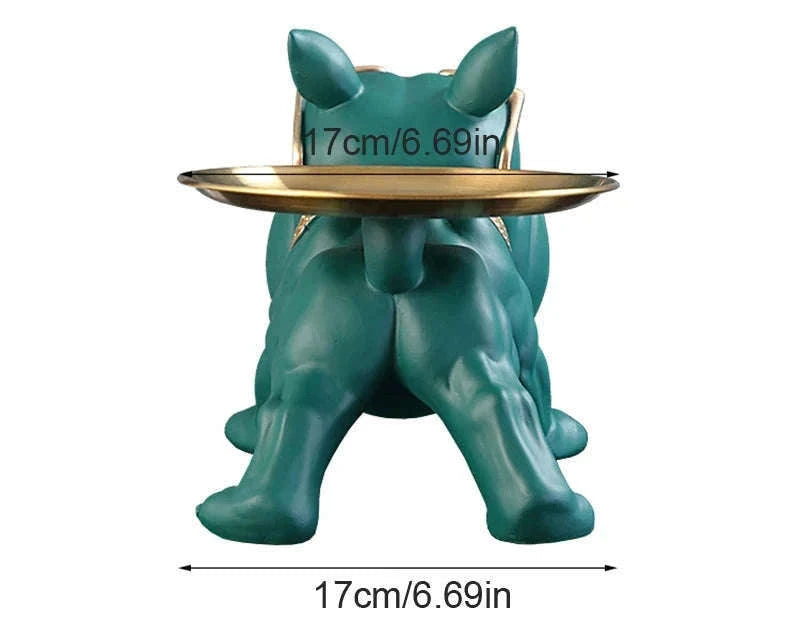 30cm Bulldog Resin Storage Box Organizer for Home Decor-D