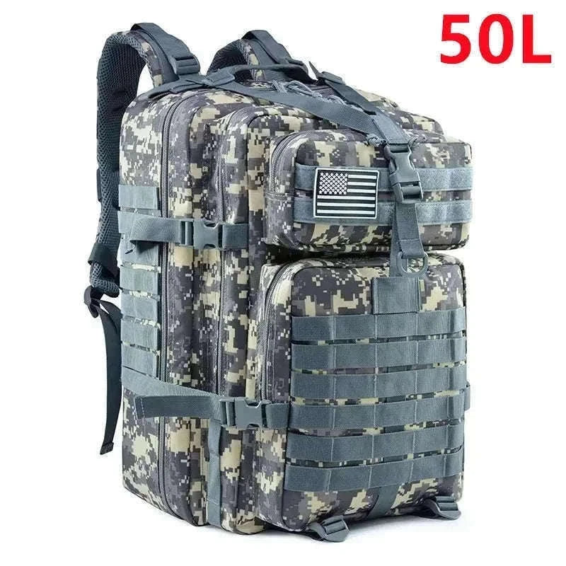 30L/50L Tactical Backpack for Hunting, Hiking and Travel-50L Black