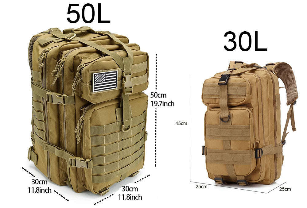 30L/50L Tactical Backpack for Hunting, Hiking and Travel-50L Black