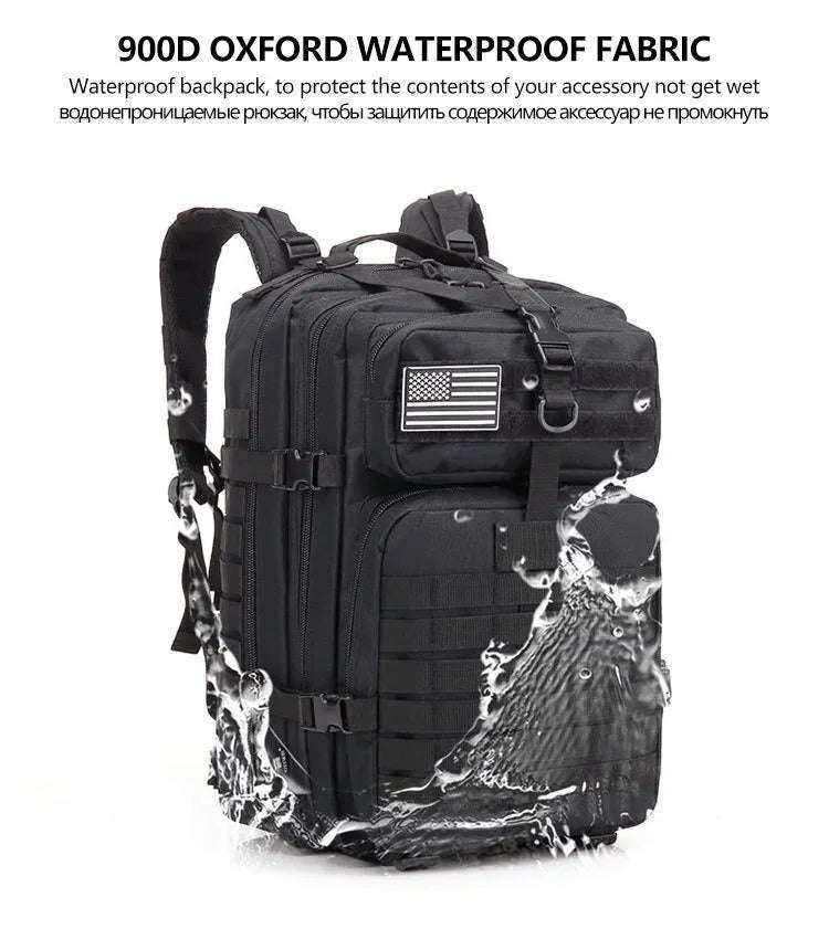 30L/50L Tactical Backpack for Hunting, Hiking and Travel-50L Black