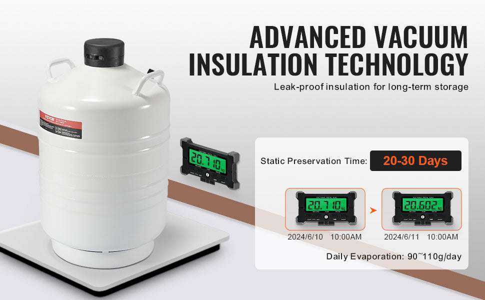 30L Liquid Nitrogen Tank Dewar with Long Storage Time & Canisters-3L / spain