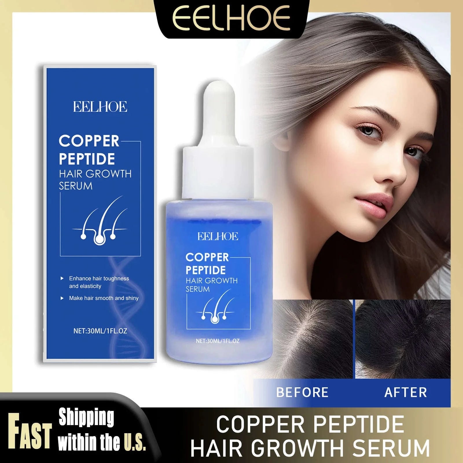30ml Copper Peptide Hair Serum-2 Pcs / United States