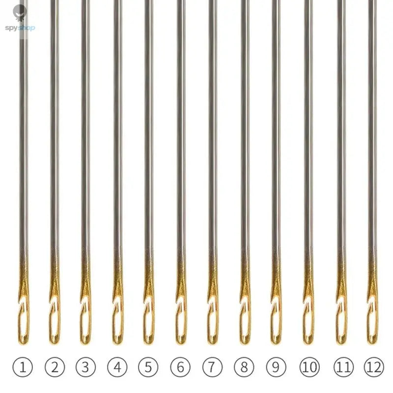 30pcs Blind Sewing Needle Elderly Stainless Steel Quick Automatic Self-Threading Needle Stitching Pins DIY Punch Needle Threader Spy-shop.com