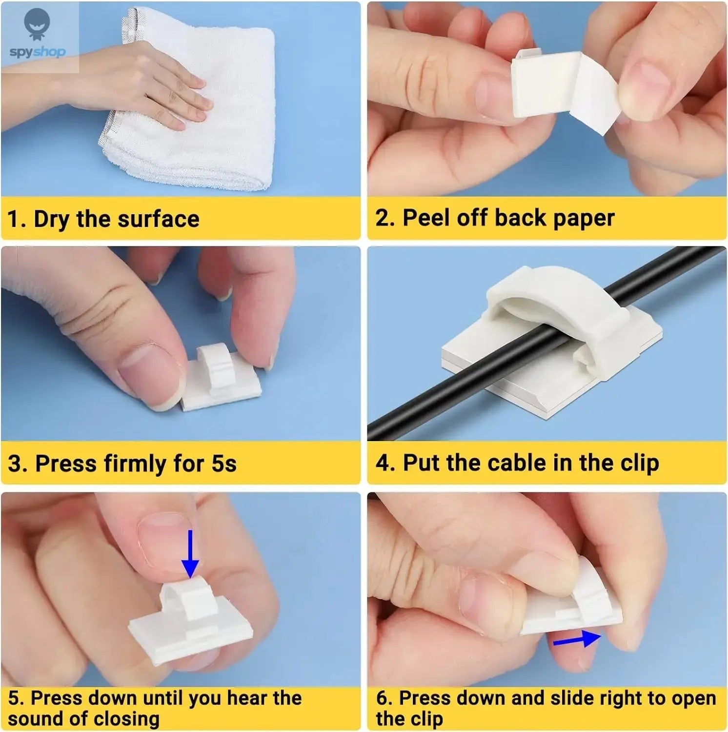 30pcs Cable Organizer Clips Cord Holder Desktop Workstation Wire Manager USB Charging Data Line Bobbin Winder Cable Management Spy-shop.com