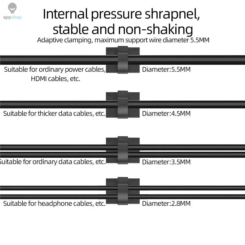 30pcs Cable Organizer Clips Cord Holder Desktop Workstation Wire Manager USB Charging Data Line Bobbin Winder Cable Management Spy-shop.com