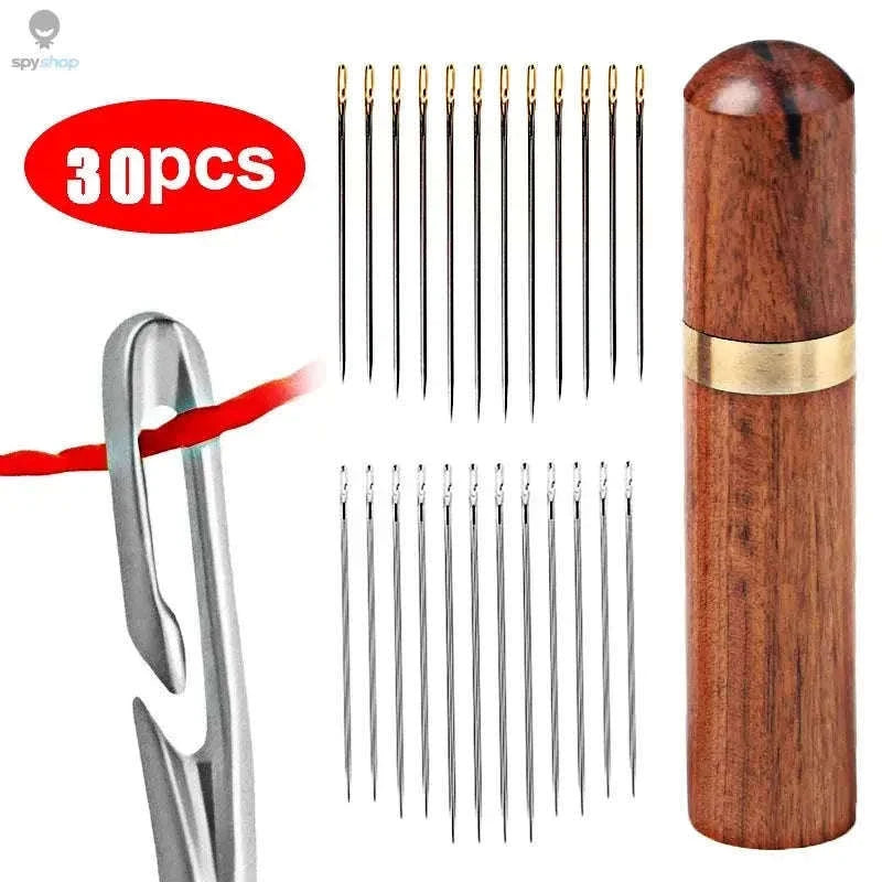 30pcs Automatic Self-Threading Sewing Needles for Easy Stitching-C with case (30pcs)