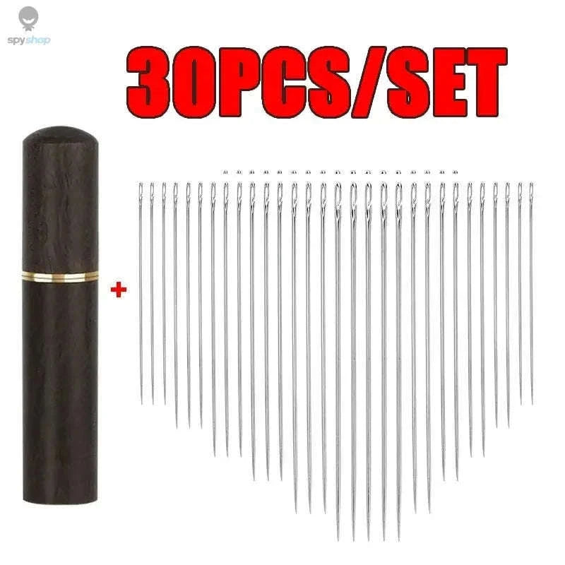 30pcs Automatic Self-Threading Sewing Needles for Easy Stitching-C with case (30pcs)