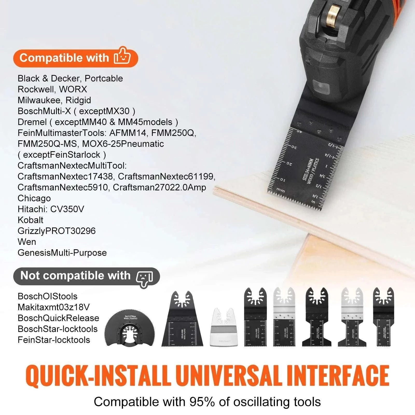 30PCS Oscillating Multi Tool Blade Kit Universal Quick Release Set-30 PCS / United States