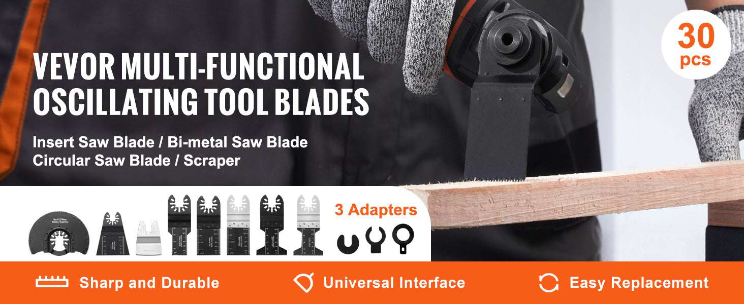 30PCS Oscillating Multi Tool Blade Kit Universal Quick Release Set-30 PCS / United States