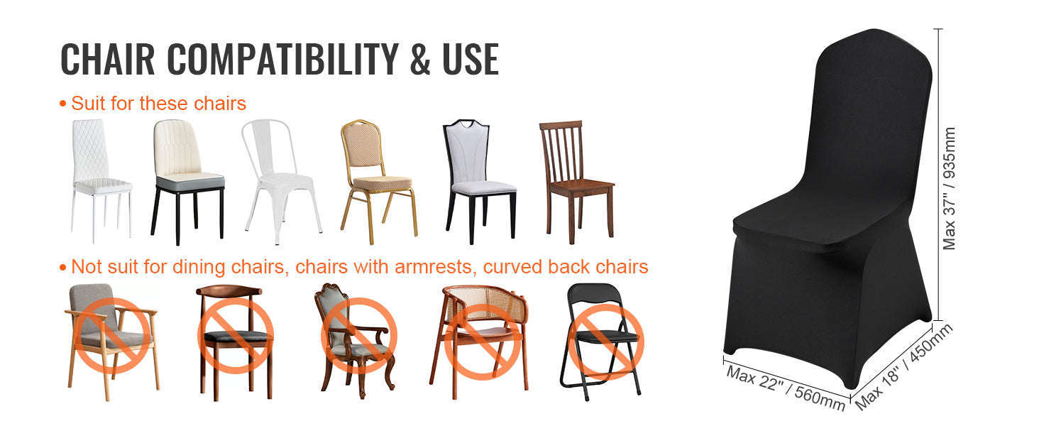 30PCS Spandex Chair Cover for Weddings and Events-50pcs / Germany