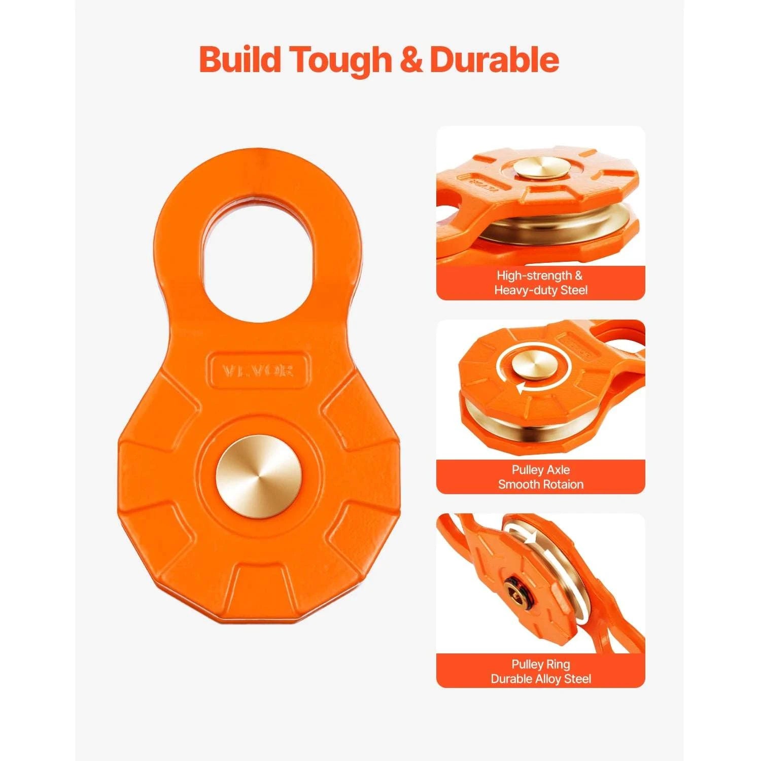 30T Snatch Block Pulley for Winch Recovery 0.4–0.55" Rope-30T / United States