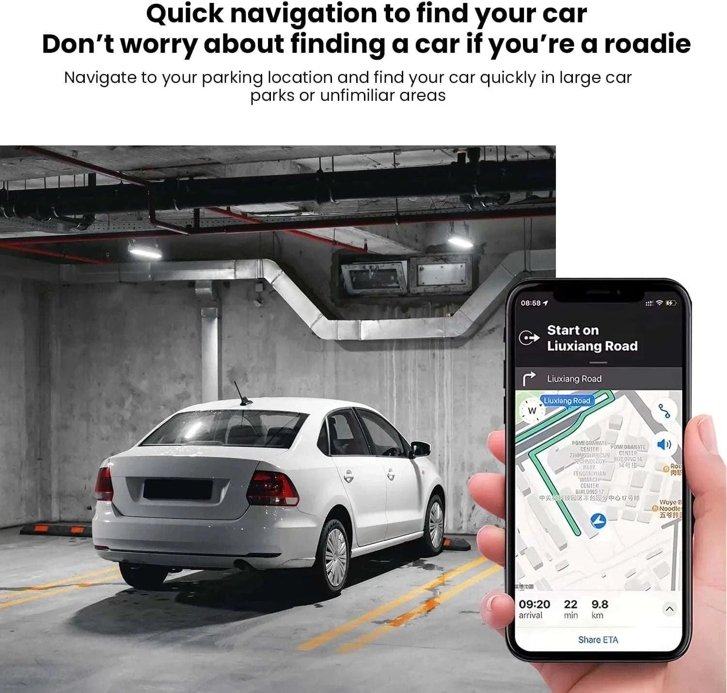 30W Car Charger with Built-In GPS Tracker and Find My Support-iOS and Android